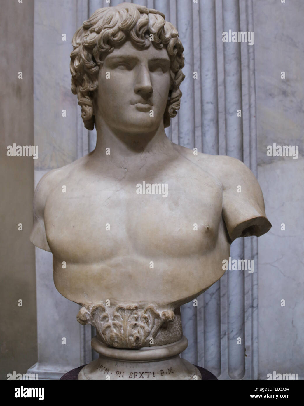 Antinoüs (111-130). Bithynian Jeunesse Grecque et un favori de l'empereur Hadrien. Trouvé dans la Villa d'Hadrien. Portrait. 2e ch. Banque D'Images