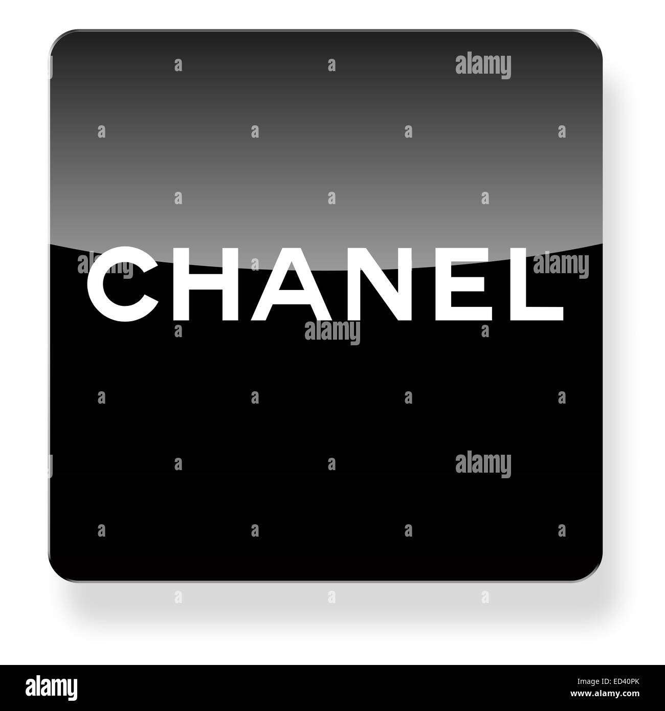 Logo Chanel comme une icône de l'application. Chemin de détourage inclus. Banque D'Images