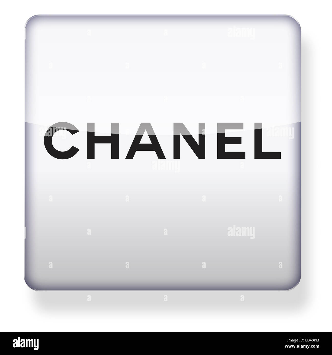Logo Chanel comme une icône de l'application. Chemin de détourage inclus. Banque D'Images