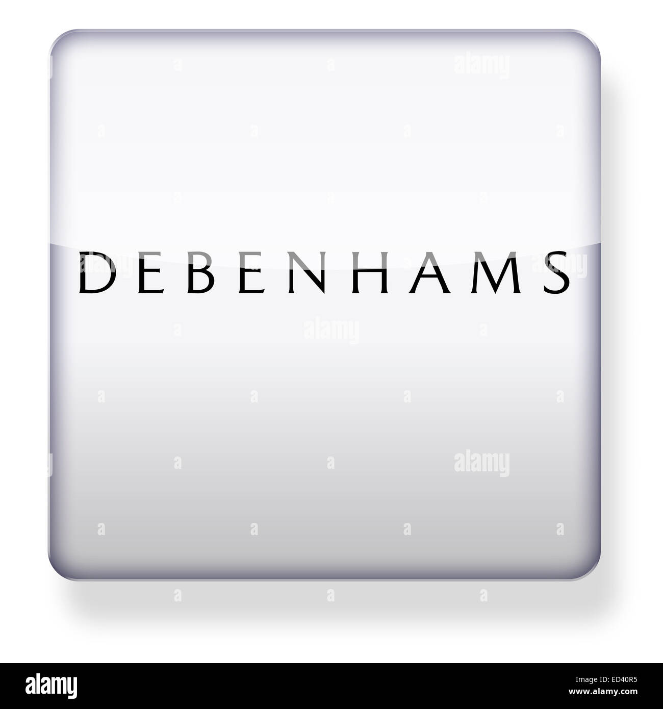 Logo Debenhams comme une icône de l'application. Chemin de détourage inclus. Banque D'Images