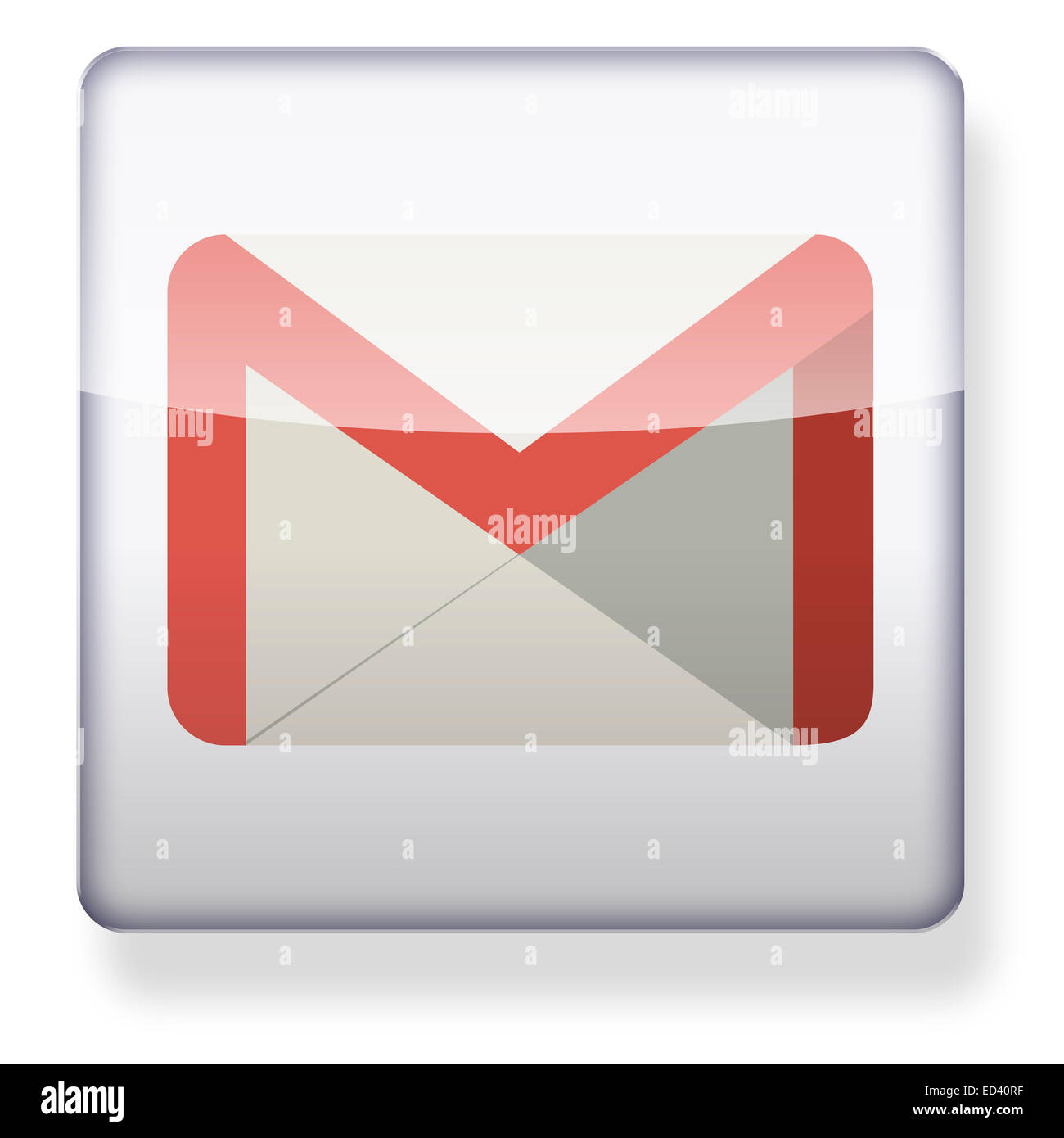 Logo GMail comme une icône de l'application. Chemin de détourage inclus. Banque D'Images