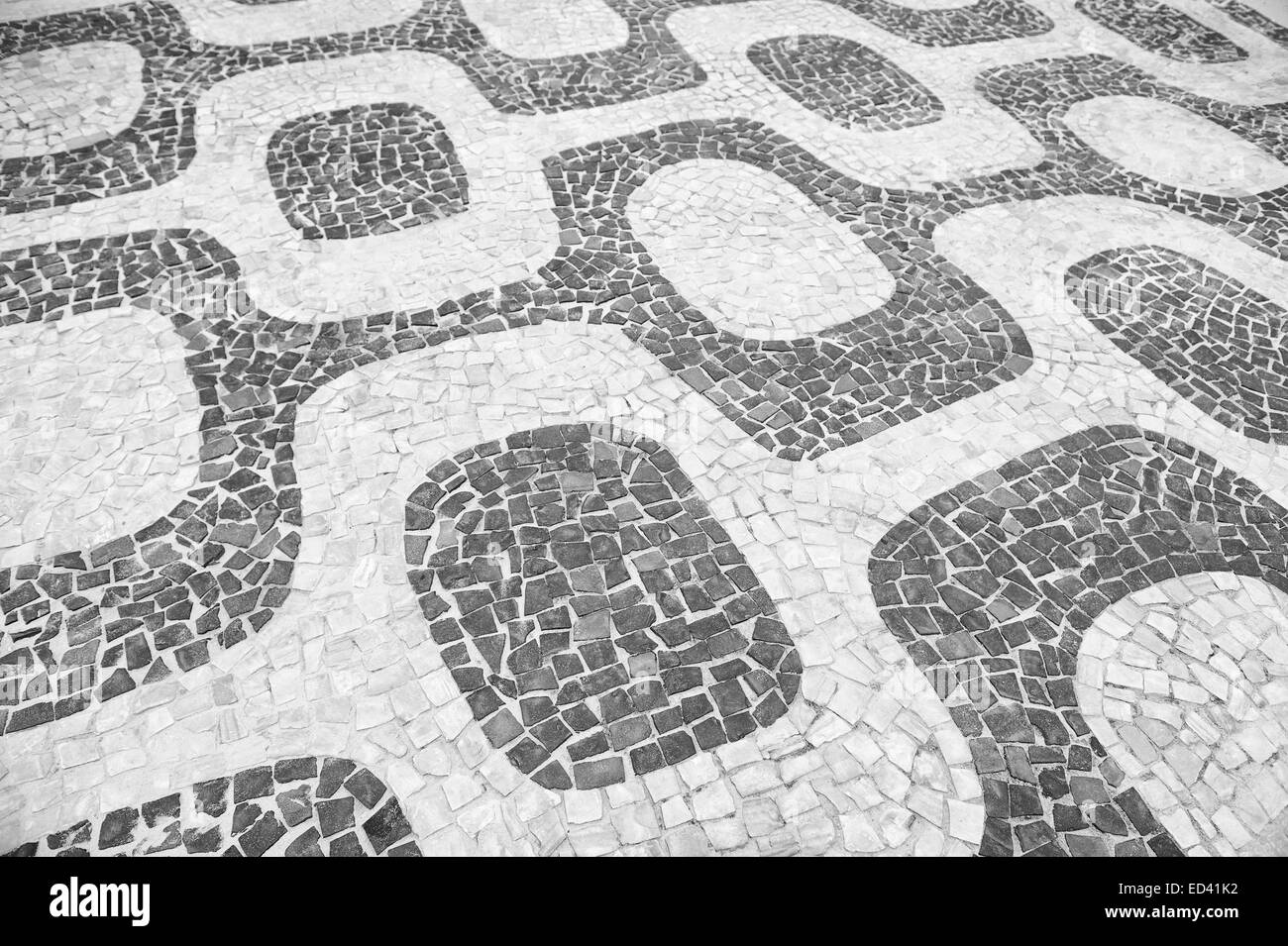 La plage d'Ipanema Rio de Janeiro Brésil trottoir plein frame background close-up Banque D'Images