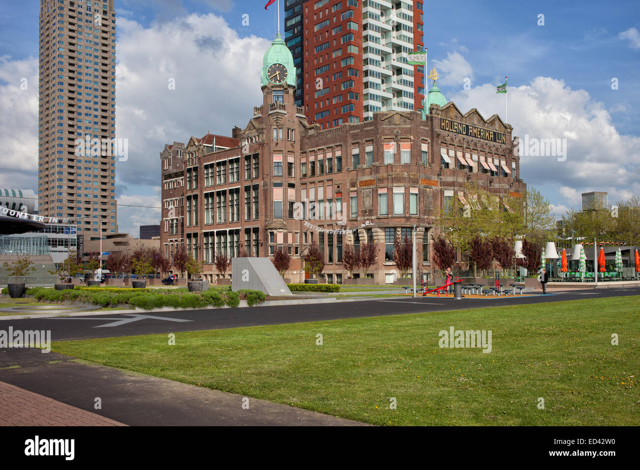 Rotterdam, Hollande, Pays-Bas. Hotel New York de l'ancien siège de l'entreprise Holland America Line. Banque D'Images