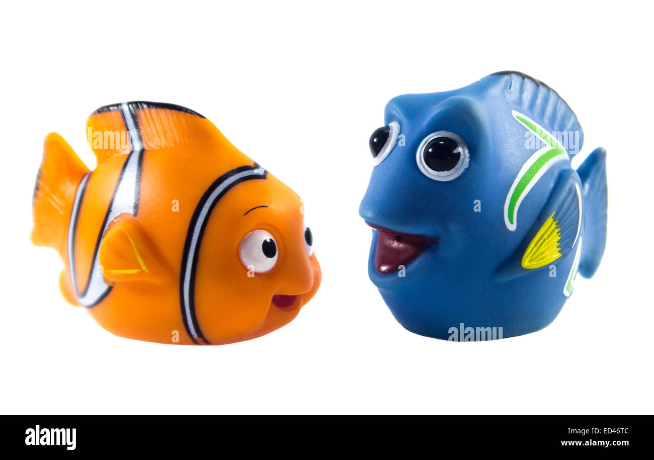 Amman, Jordanie - 1 novembre, 2014 : cartoon character toy poisson Marlin de trouver Nemo film de Disney Pixar Animation Studio. Banque D'Images