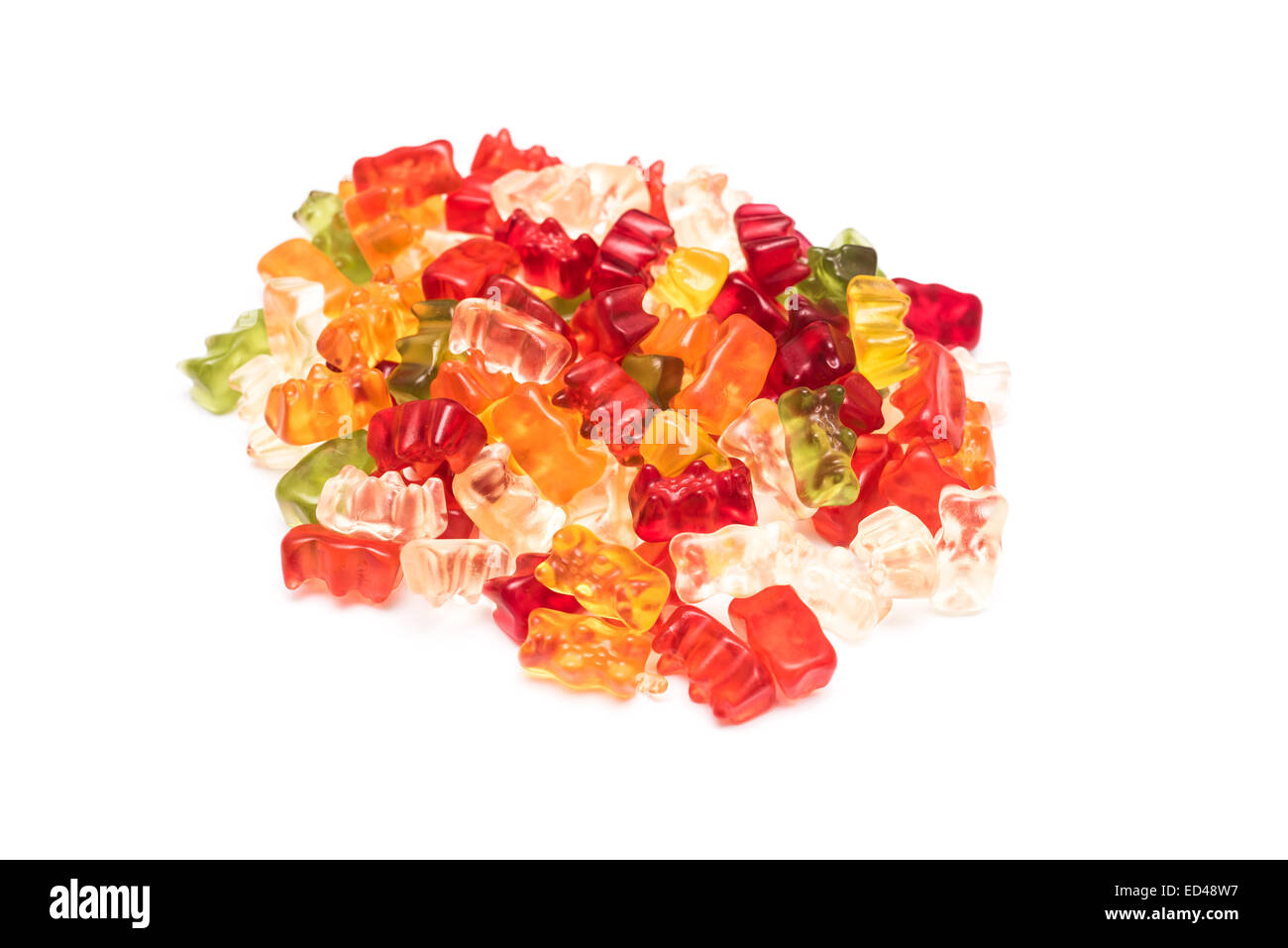 Jelly Ours gommeux Isolated On White Banque D'Images