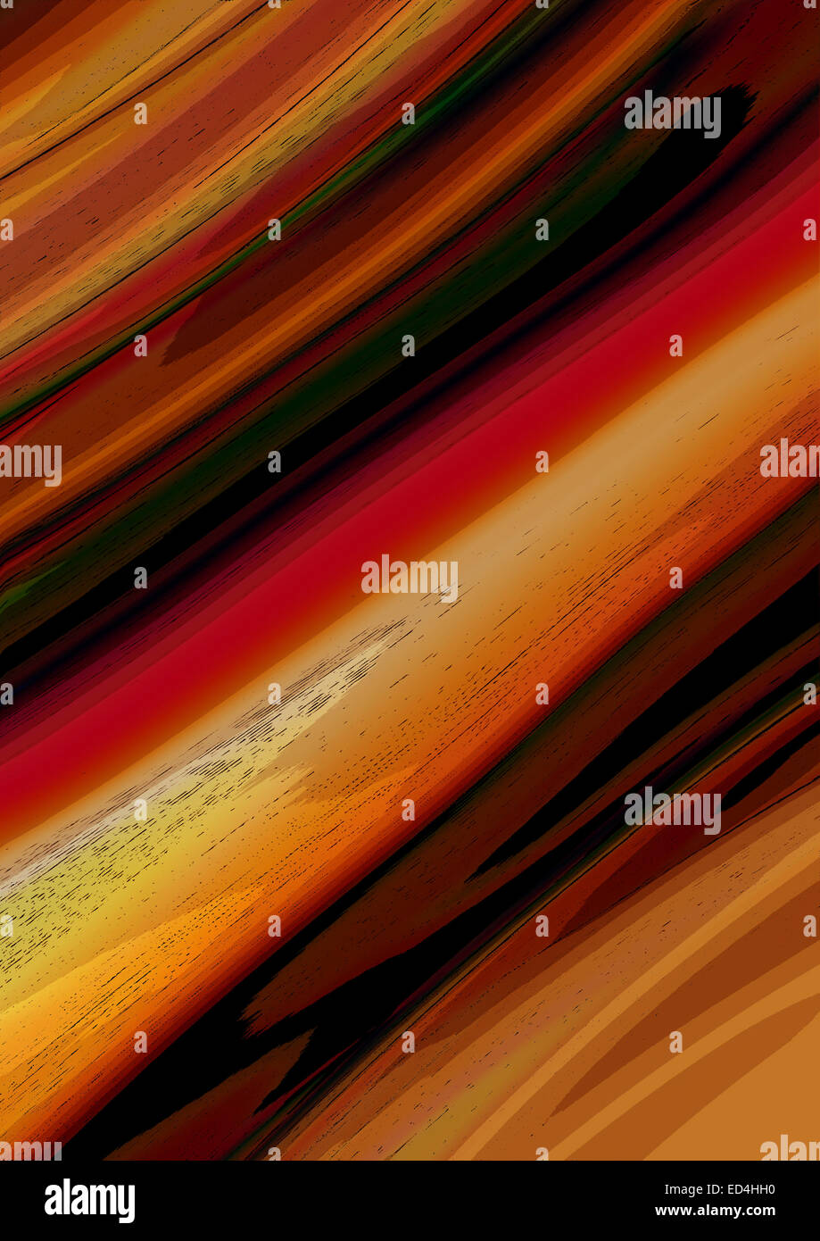 Arrière-plan lumineux avec des courbes de bandes dans des couleurs chaudes Banque D'Images