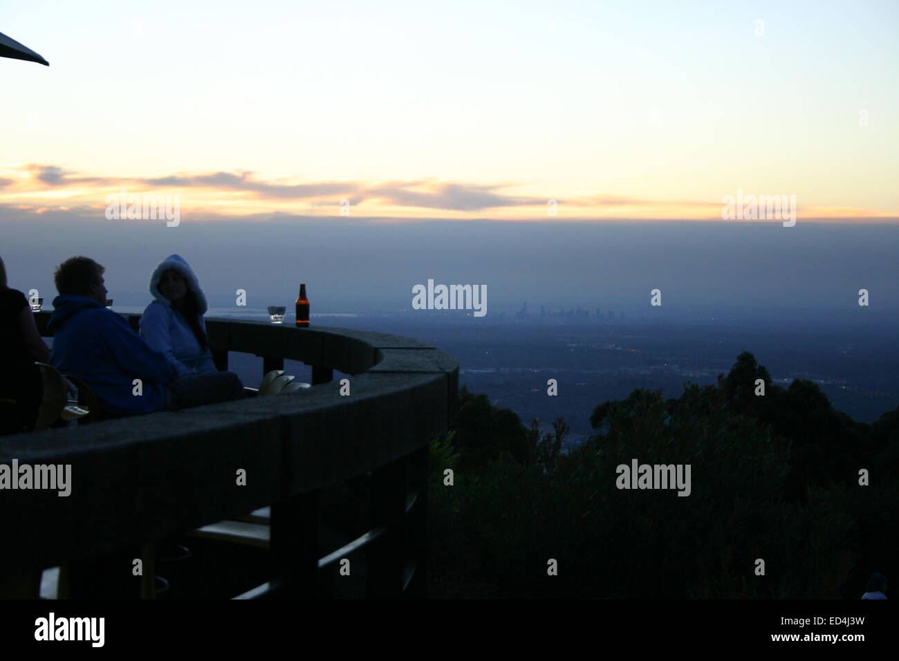 Vue vers Melbourne du Sky High Lookout , Mt Dandenong Australie Banque D'Images