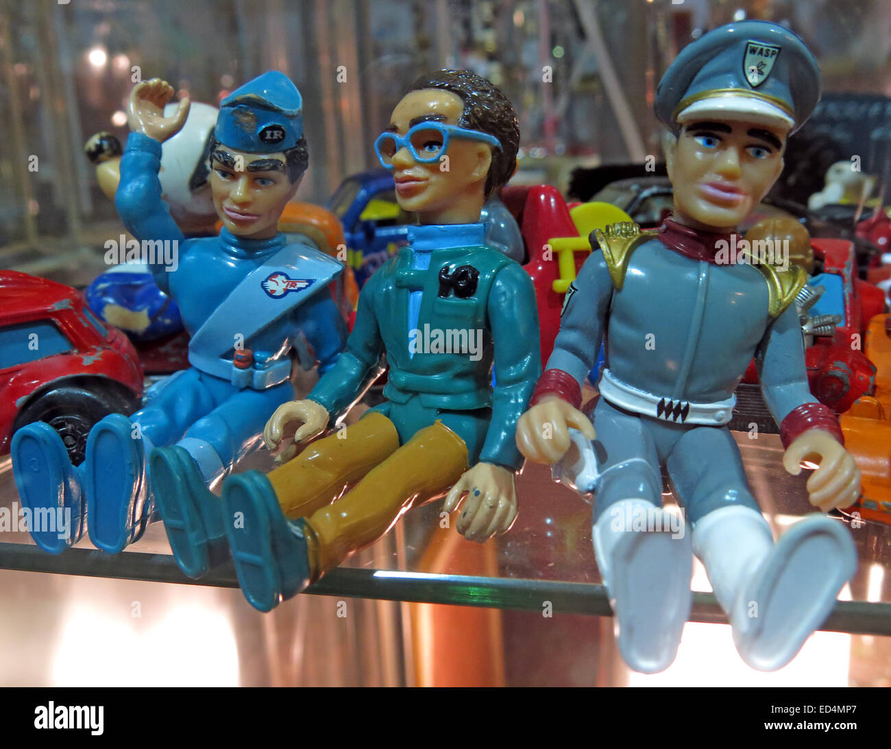 Figurines en plastique Thunderbird acabinet ministers. Cerveaux, Scott Tracy et Jeff. Banque D'Images