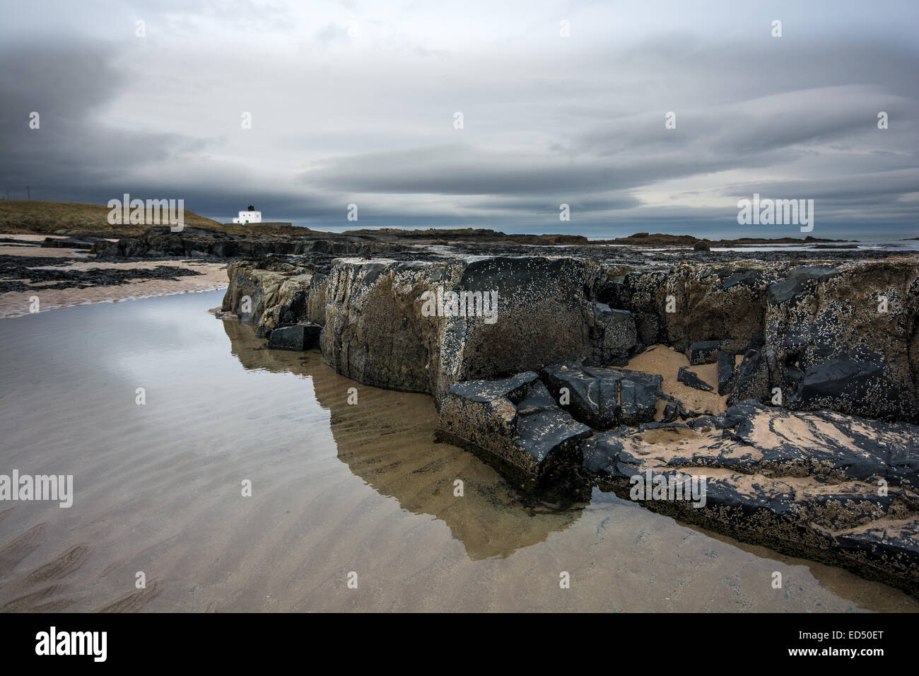 La plage de Bamburgh Northumberland à dans Banque D'Images