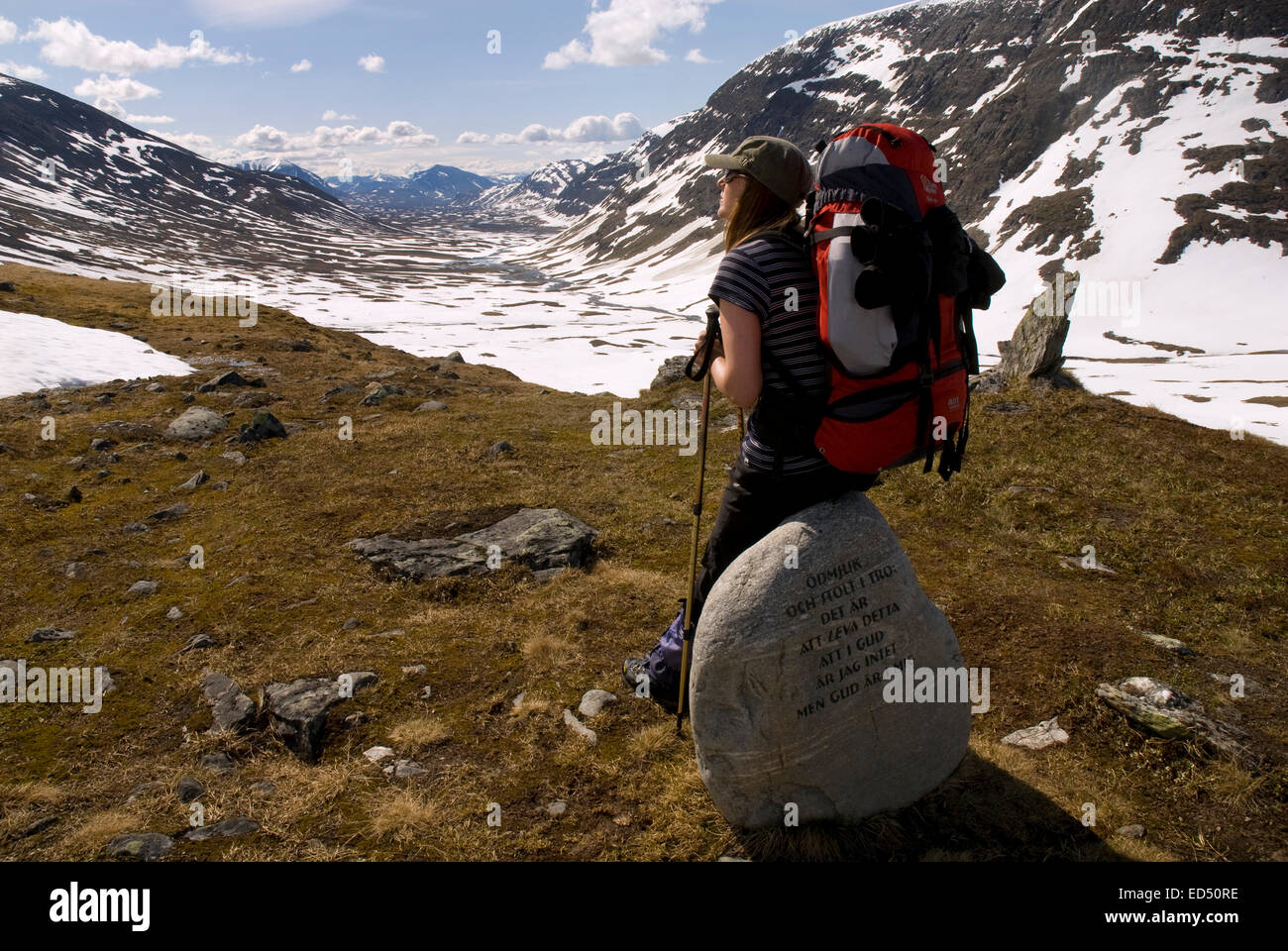 La section nord de la Kungsleden sentier pédestre, dans le Nord de la Suède entre Abisko et Nikkaluokta / Kebnekaise Banque D'Images