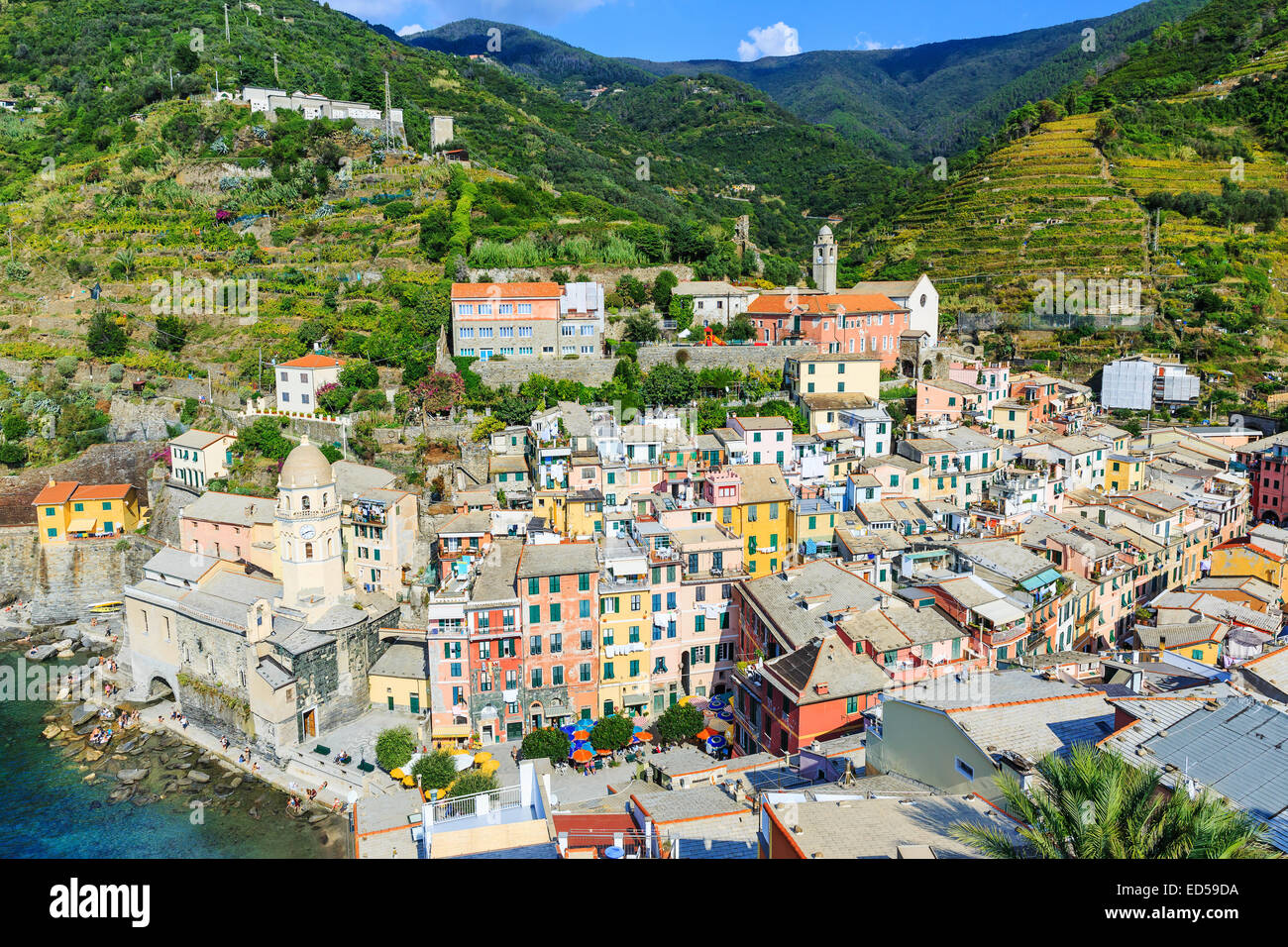 Parc National des Cinque Terre, la Ligurie en Italie. Banque D'Images