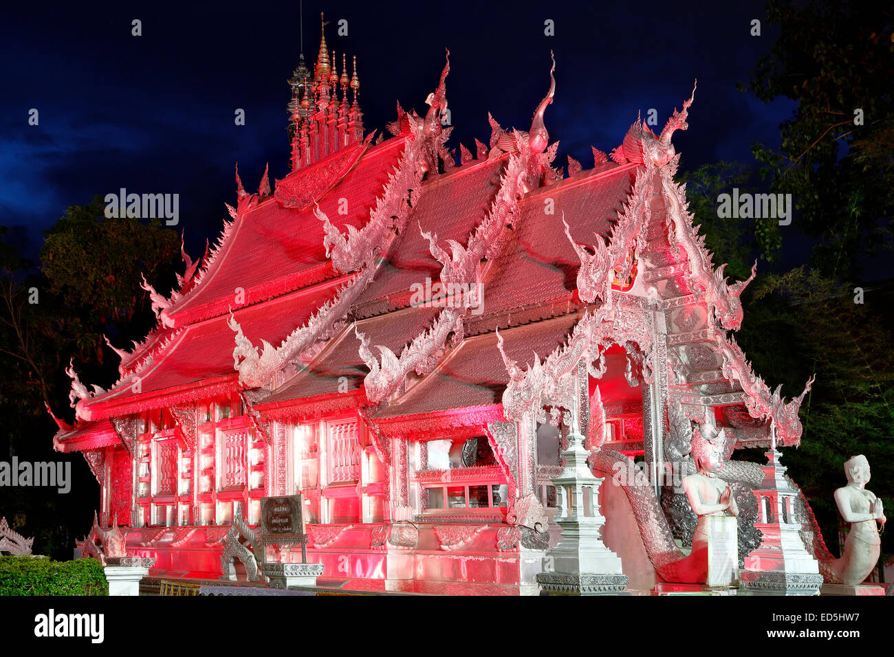Wat Sri Suphan (Temple d'argent), Chiang Mai, Thaïlande Banque D'Images