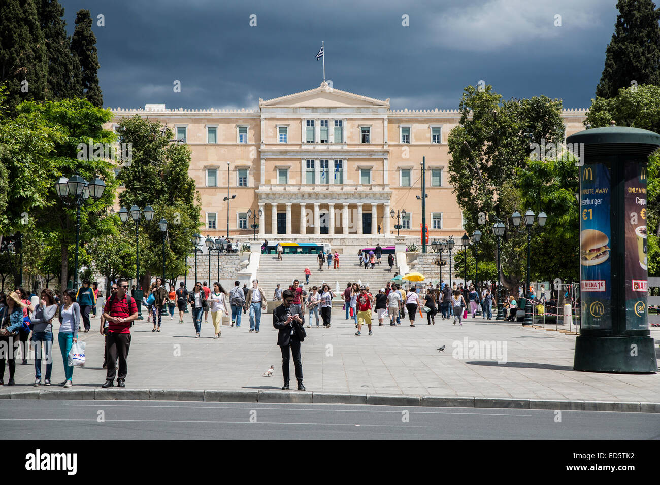 La place Syntagma et du Parlement grec, Athènes, Grèce Banque D'Images