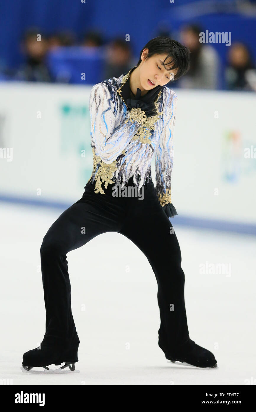 Yuzuru Hanyu, 27 décembre 2014 - Patinage Artistique : Le Japon Figure Skating Championships 2014 Mens patinage libre au grand chapeau, Nagano, Japon. (Photo par Yohei Osada/AFLO SPORT) [1156] Banque D'Images