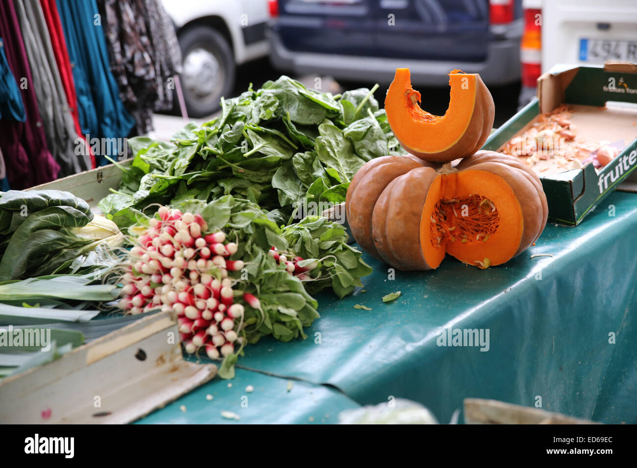 Marché fermier de Paris Bastille Banque D'Images