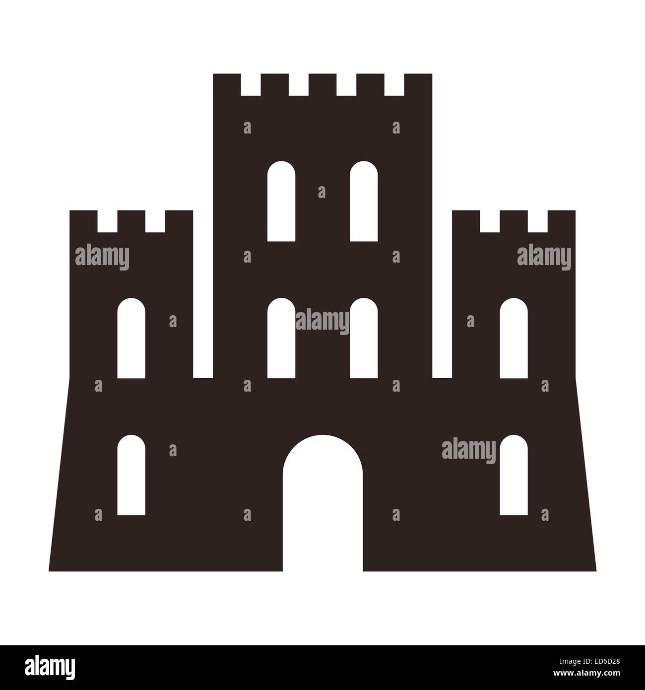 L'icône du château isolé sur fond blanc Banque D'Images