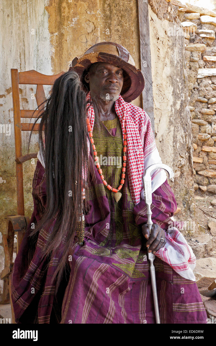 Chef de village Taneka Beri, région de l'Atakora, nord du Bénin Banque D'Images