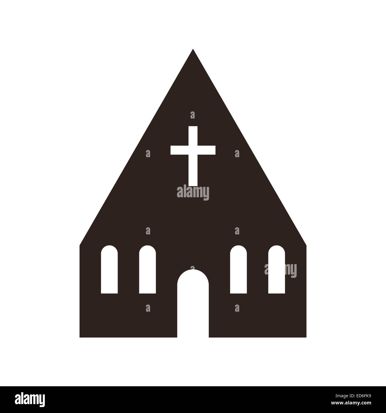 L'icône de l'église isolé sur fond blanc Banque D'Images