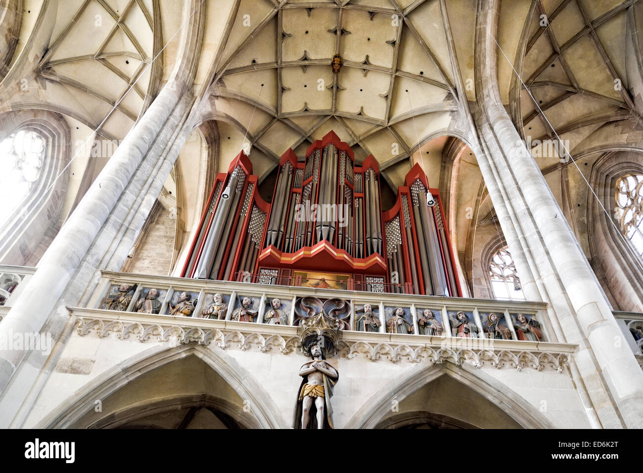 Intérieur de la cathédrale, de l'Allemagne, de Dinkelsbuhl Banque D'Images