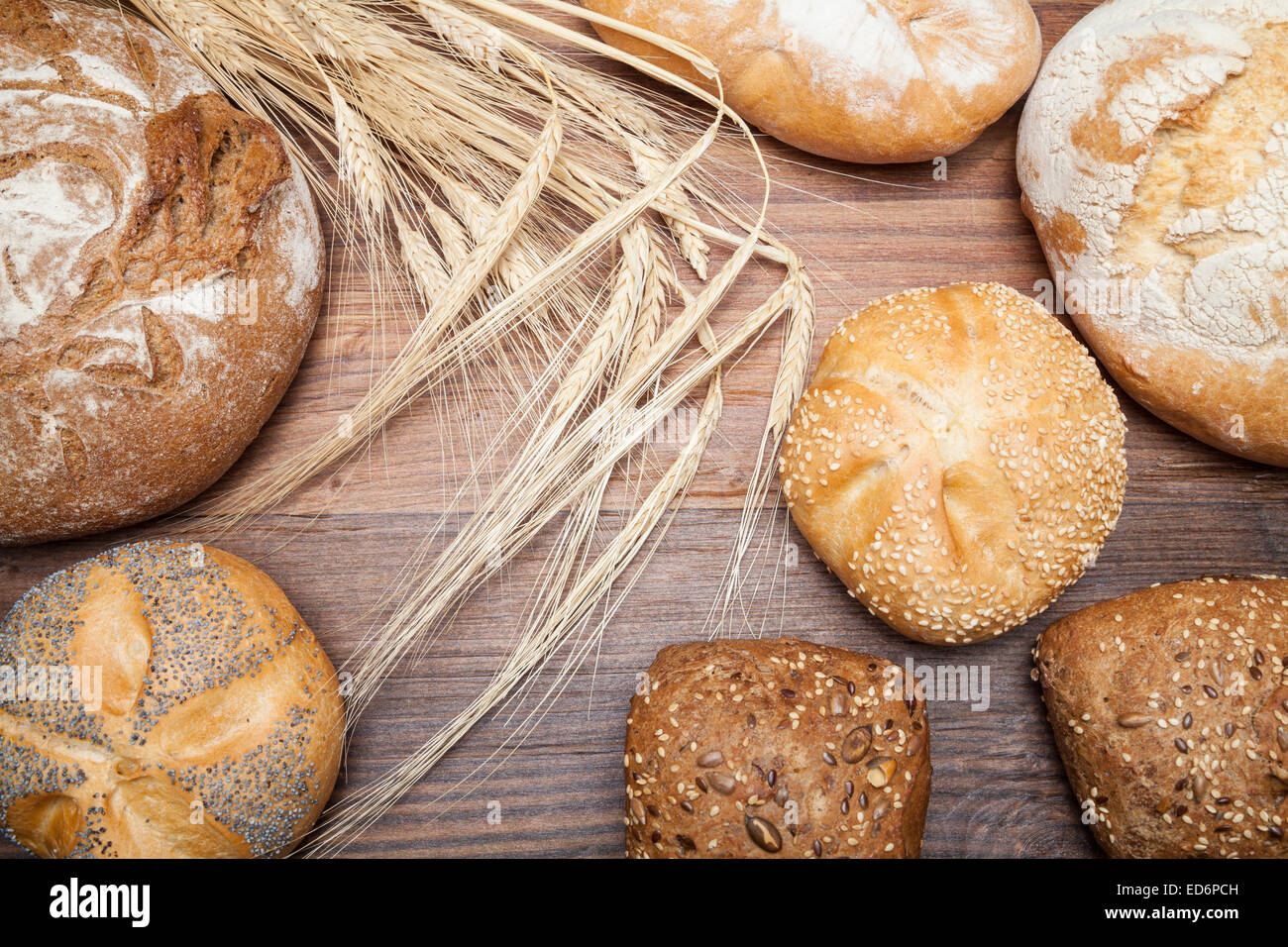 Assortiment de pains et de l'orge Banque D'Images