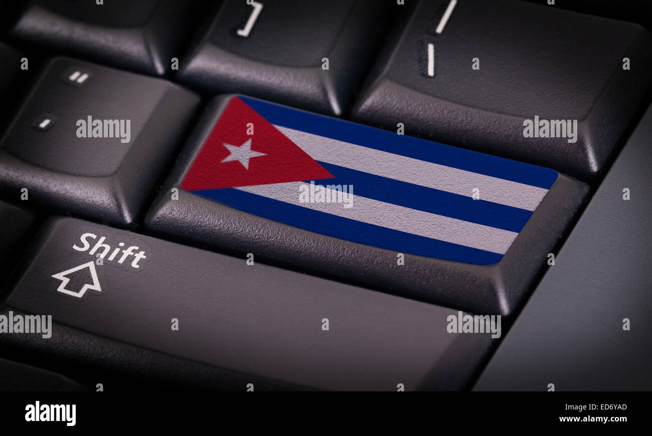 Drapeau Le drapeau de touche clavier, Cuba Banque D'Images