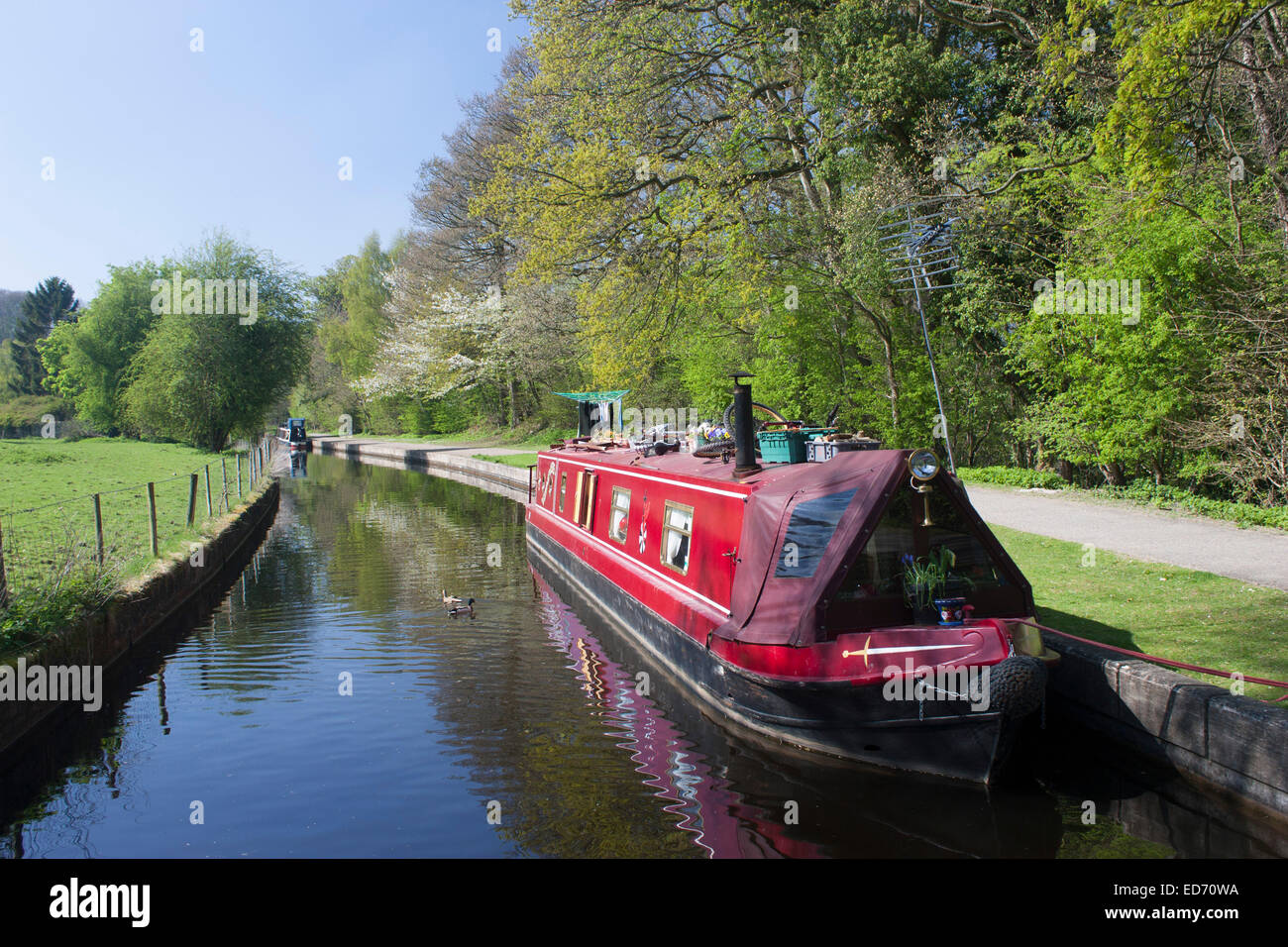 Royaume-uni, Pays de Galles, sentier du canal de Llangollen, Bateau étroit Banque D'Images