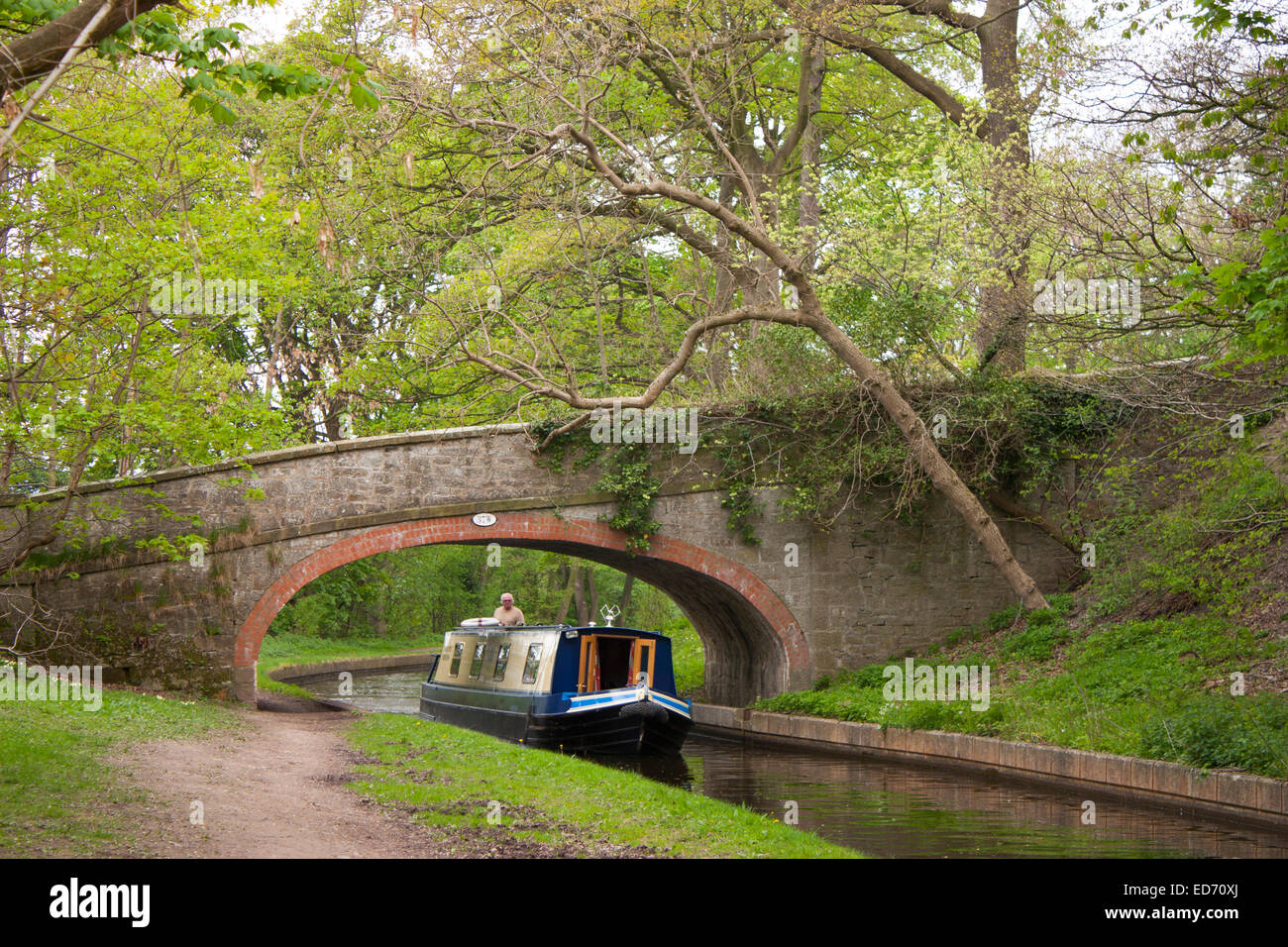 Royaume-uni, Pays de Galles, sentier du canal de Llangollen, Bateau étroit Banque D'Images