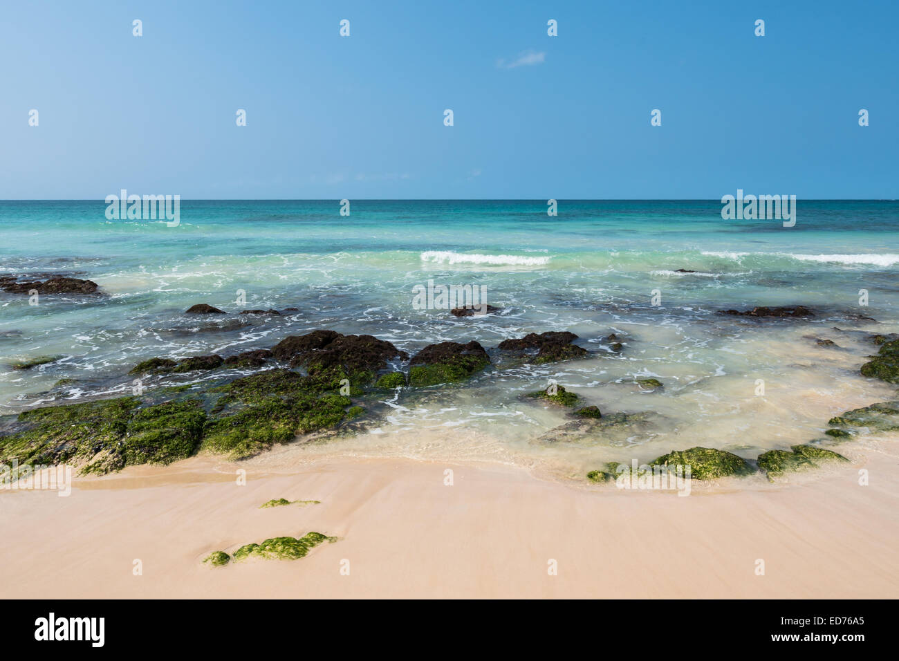 L'eau claire à Chaves plage de Praia de Chaves à Boavista, Cap-Vert - Cabo Verde Banque D'Images