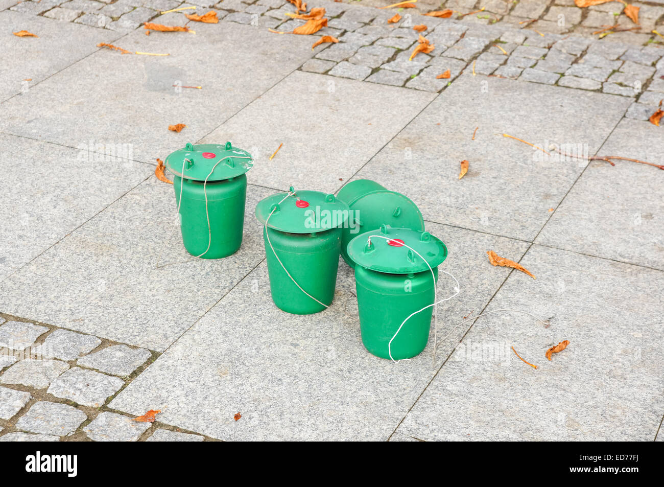 La mineuse des feuilles de châtaignier (Cameraria ohridella) pièges à phéromones Banque D'Images