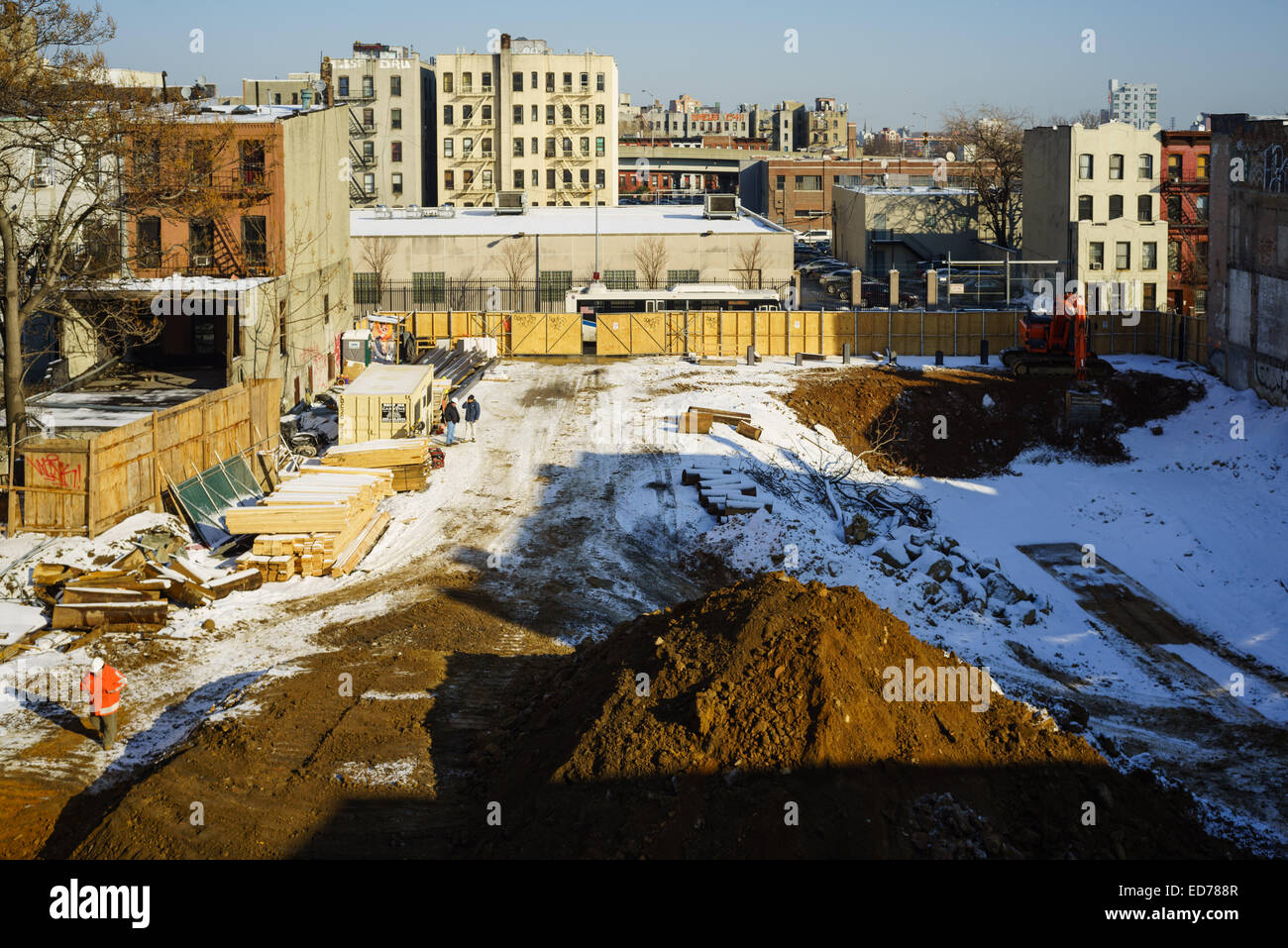 Au sud de Williamsburg site d'un nouveau projet de condominium, par l'arrêt de métro Marcy Avenue à Bedford Avenue. Banque D'Images