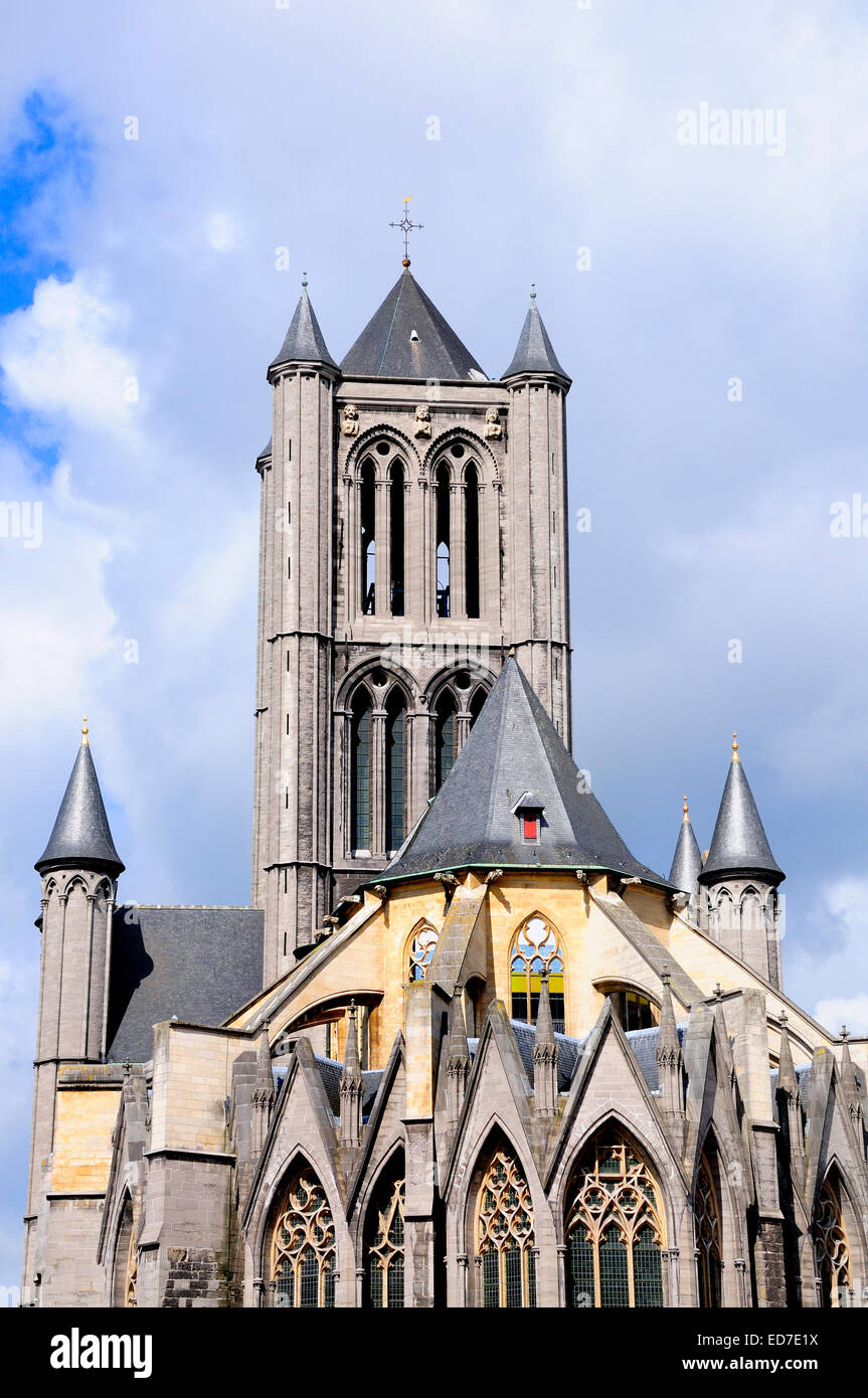 Gand / Gent, Belgique. Sint Niklaaskerk / l'église Saint-Nicolas. Romanseque. Banque D'Images
