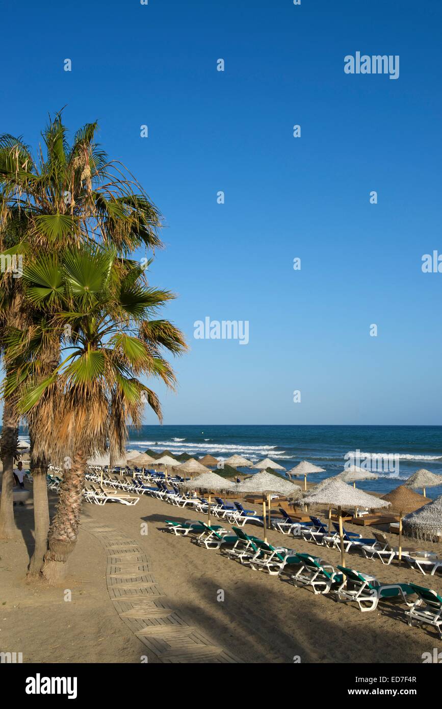 Plage De Marbella Costa Del Sol Andalousie Espagne Banque
