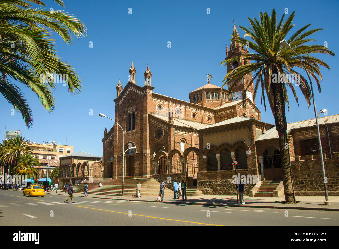 Cathédrale catholique Sainte-Marie sur Harnett Avenue, Asmara, Erythrée Banque D'Images