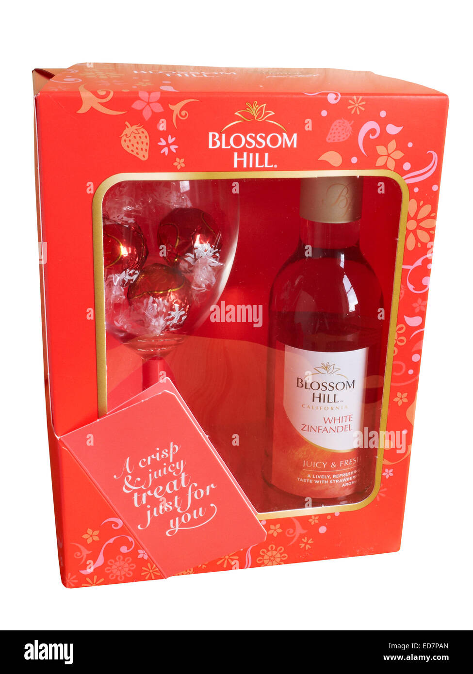 Bouteille de Blossom Hill rose en boite cadeau Banque D'Images