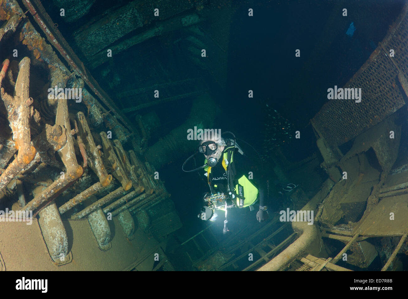 Le moteur de recherche plongeur prix wreckship Gianis D. Mer Rouge, Sharm El Sheikh, Egypte Banque D'Images