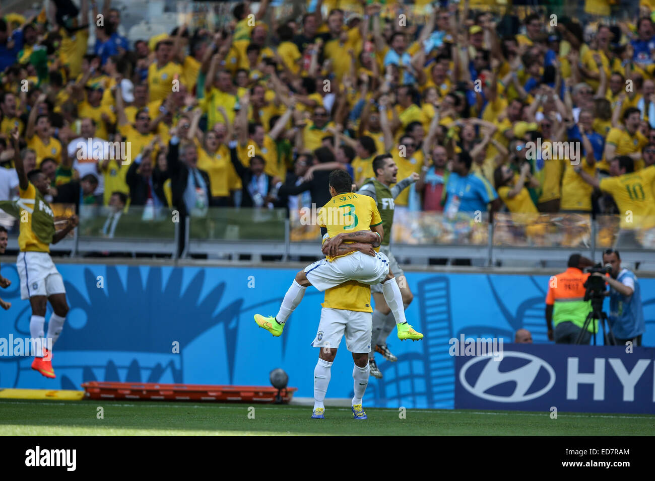 2014 FIFA World Cup - Ronde de 16, le Brésil (3) v (2) Le Chili dans les pénalités pour briser une égalité de 1-1, qui s'est tenue au Estádio Mineirão de Belo Horizonte où : Belo Horizonte, Brésil Quand : 28 Juin 2014 Banque D'Images