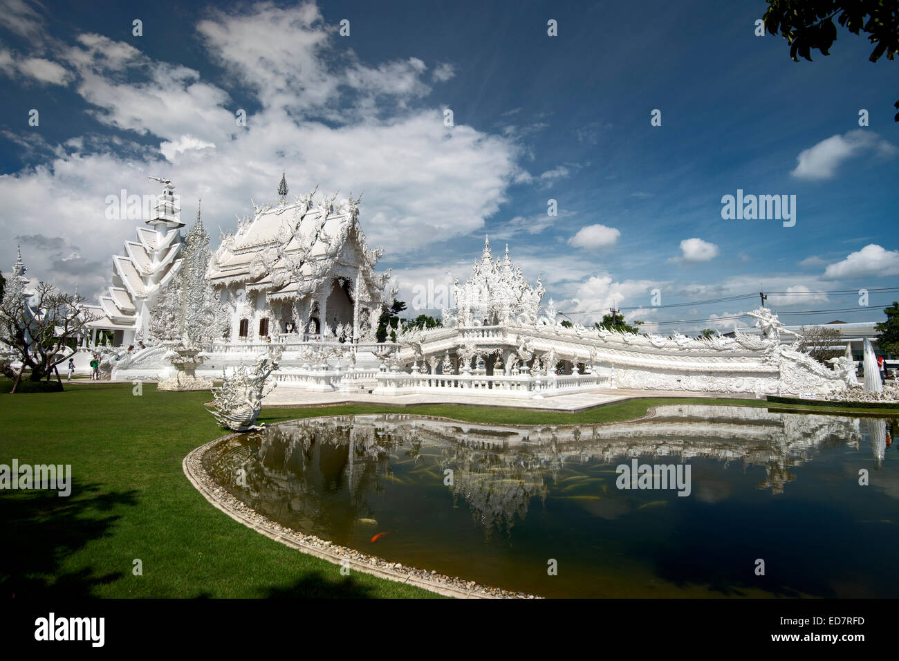 White temple à Chiang Rai, Thaïlande Banque D'Images