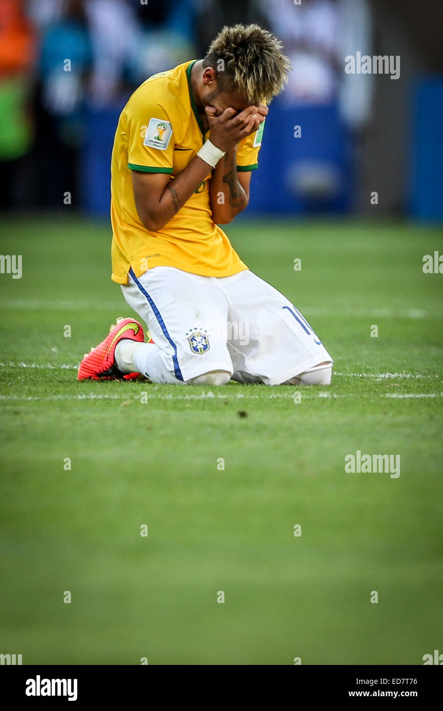 2014 FIFA World Cup - Ronde de 16, le Brésil (3) v (2) Le Chili dans les pénalités pour briser une égalité de 1-1, qui s'est tenue au Estádio Mineirão de Belo Horizonte où : Belo Horizonte, Brésil Quand : 28 Juin 2014 Banque D'Images