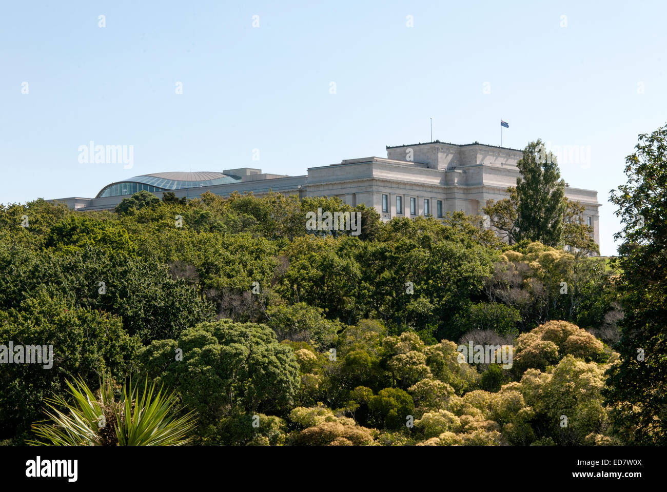 Auckland War Memorial Museum view de Parnell Banque D'Images