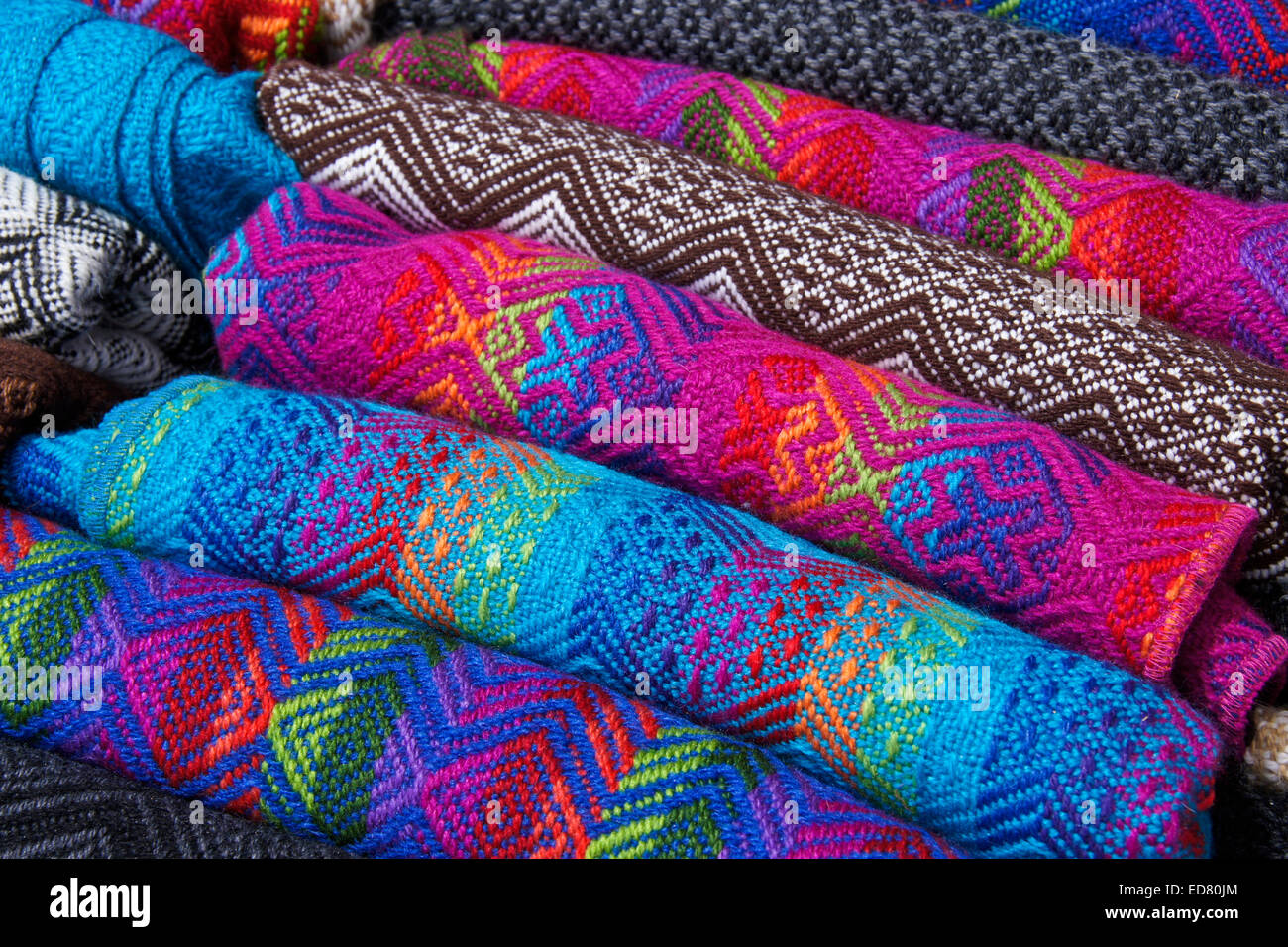 Les textiles péruviens Banque D'Images