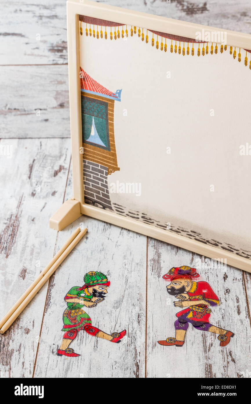 Théâtre d'ombres traditionnel turc, hacivat et karagoz, popularisé pendant la période Ottomane Banque D'Images