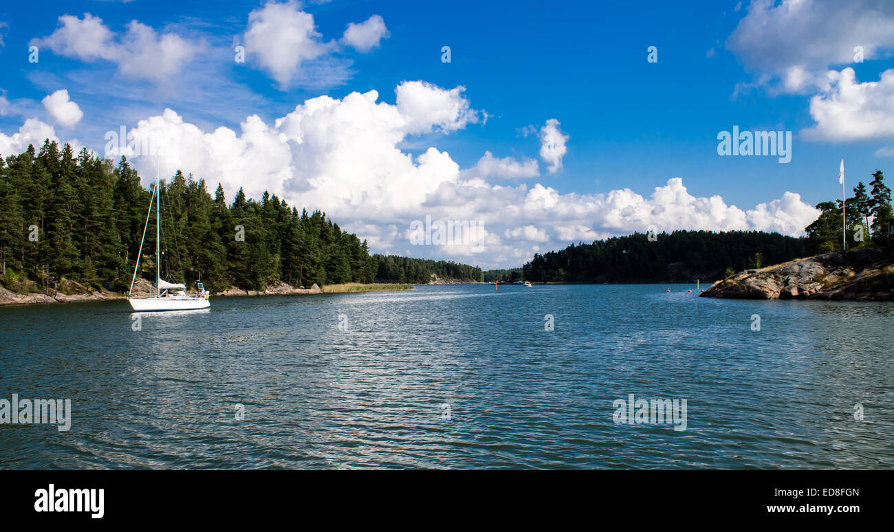 Dans l'archipel du Golfe de Finlande, mer Baltique. Banque D'Images