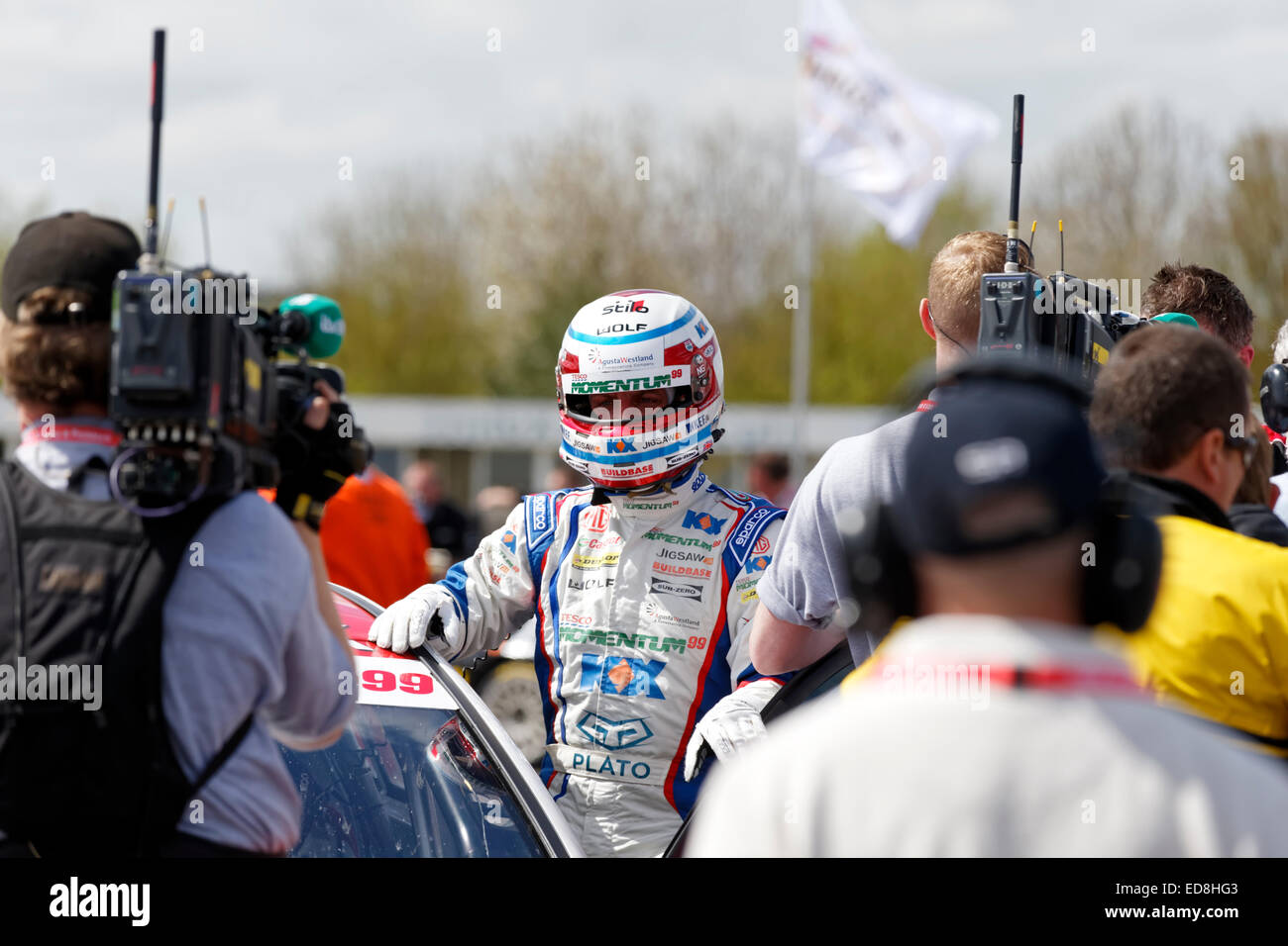 Jason Plato, pilote de voiture de course du championnat de voitures de tourisme britannique. Banque D'Images