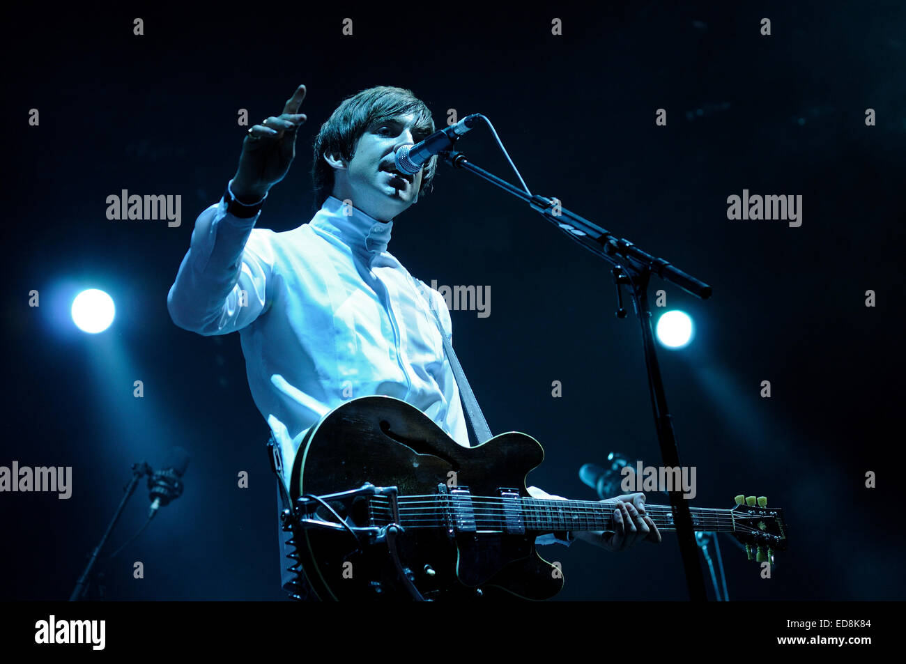 BENICASIM, ESPAGNE - 20 juillet : Miles Kane band concert performance à FIB (Festival Internacional de Benicassim Festival 2013). Banque D'Images