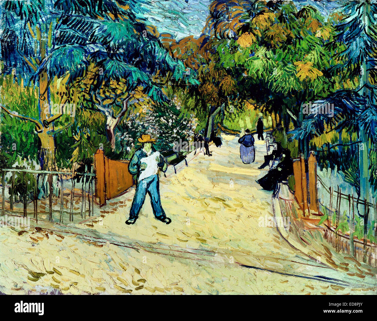 Vincent van Gogh, l'entrée des jardins publics en Arle 1888 Huile sur toile. La Phillips Collection, Washington, D.C., USA. Banque D'Images