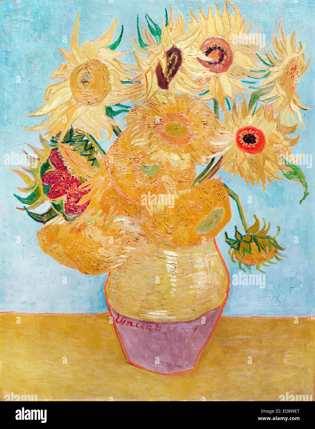 Vincent van Gogh, les Tournesols 1889 Huile sur toile. Philadelphia Museum of Art, New York, USA. Banque D'Images