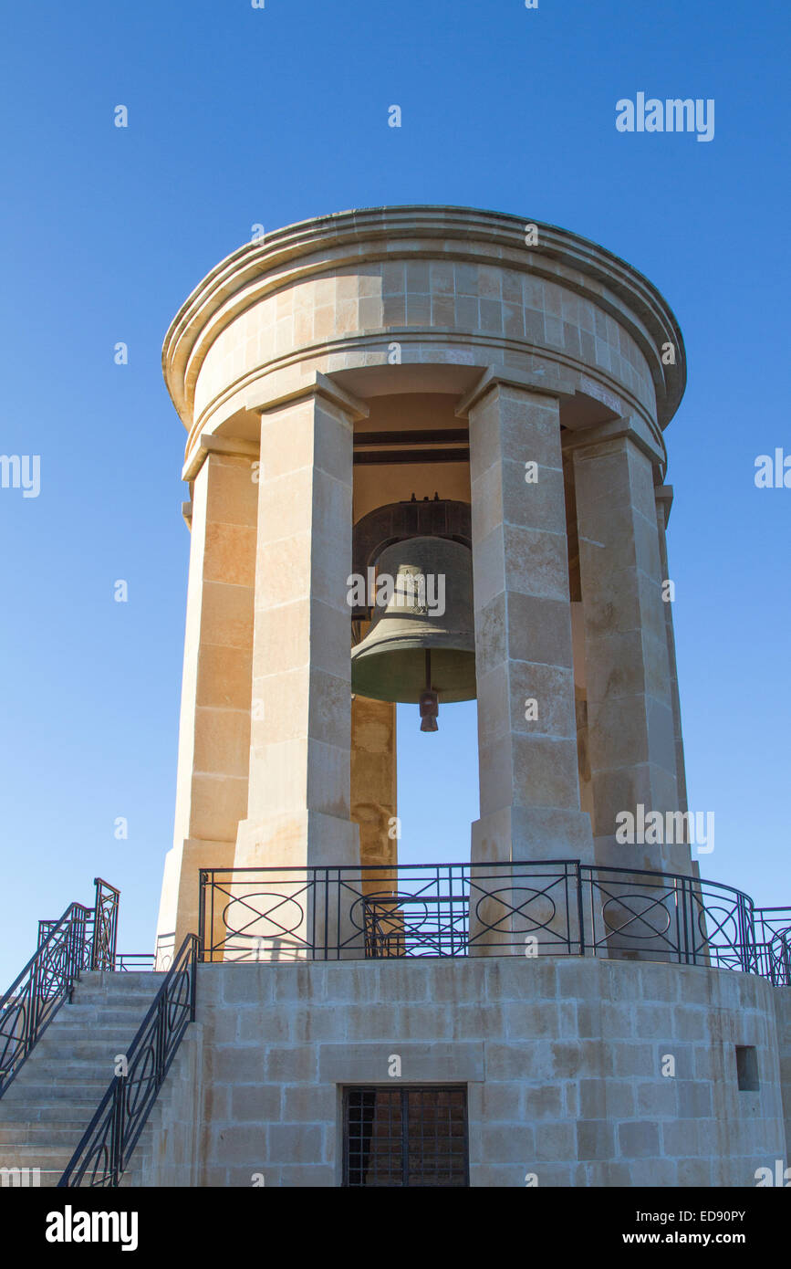 Siège Bell Memorial à l'embouchure pour le grand port de Malte La Valette Banque D'Images