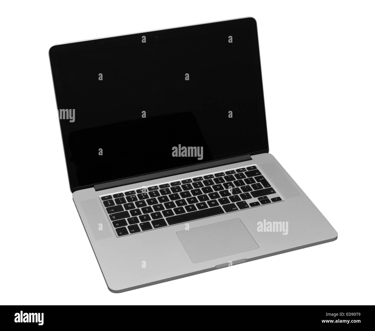 Un ordinateur portable isolé sur fond blanc Banque D'Images