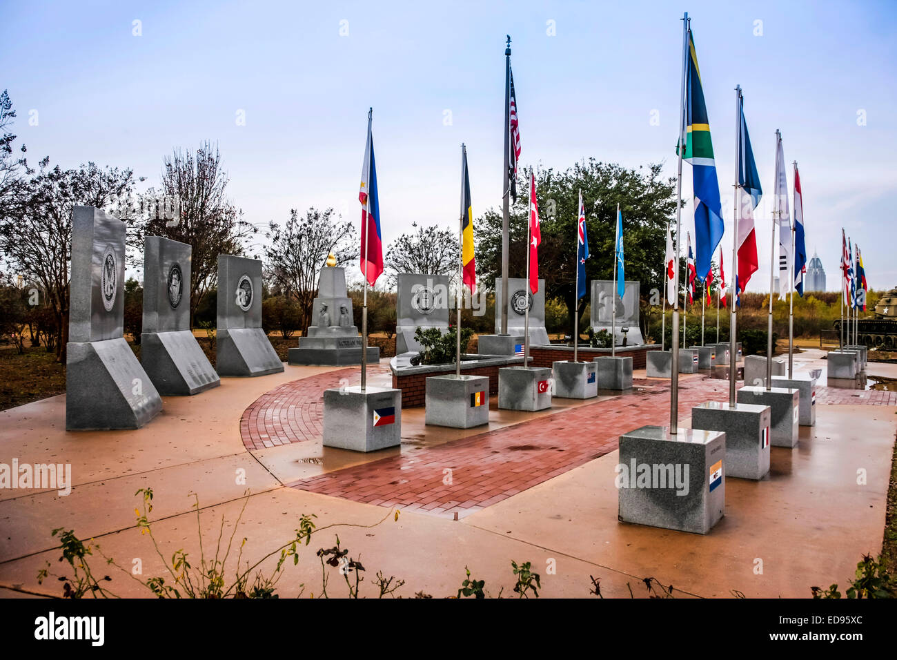 Le mémorial de guerre des anciens combattants de la Corée de l'Alabama à l'USS Arizona Memorial Park à Mobile Banque D'Images