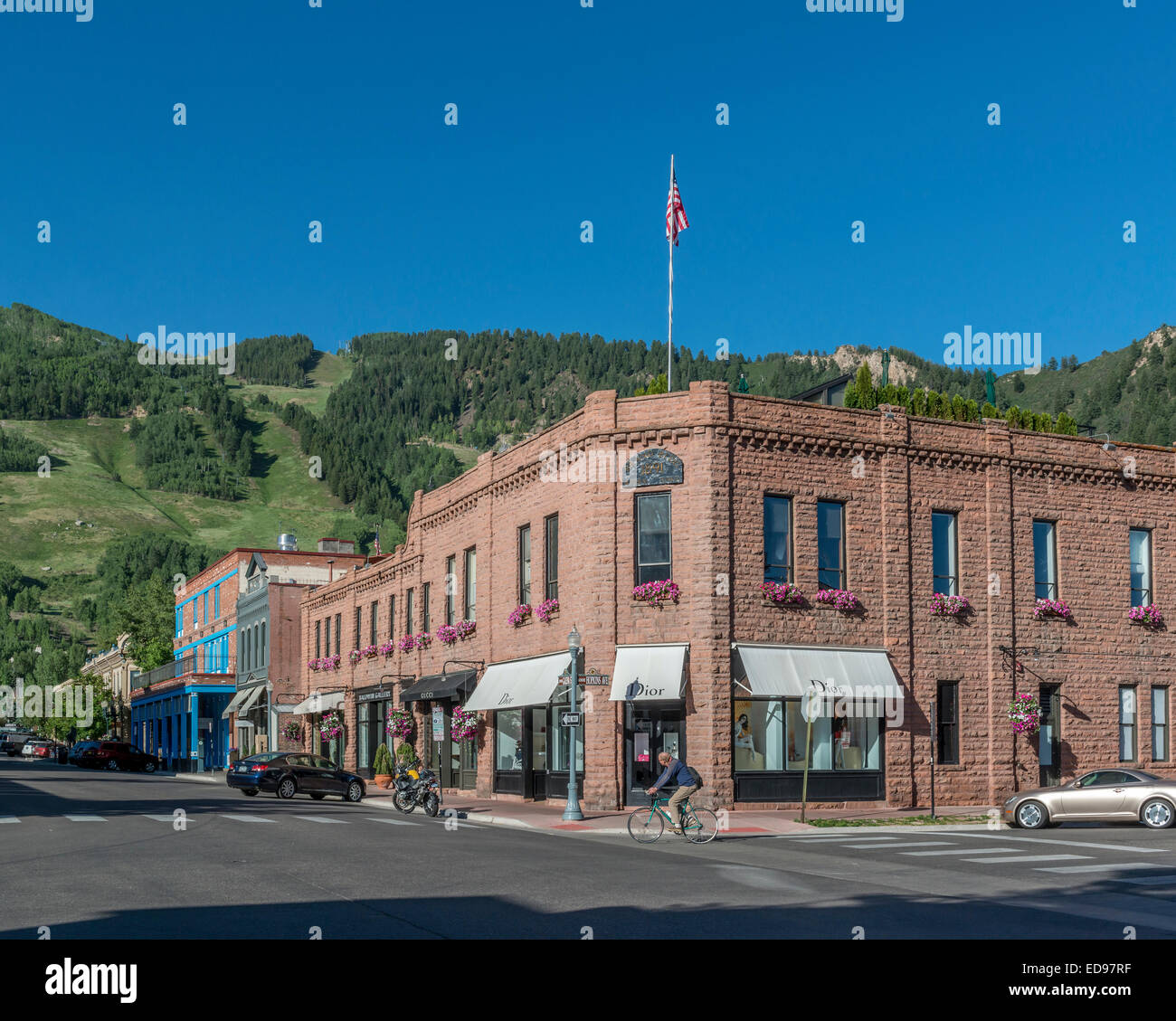 Dior et Gucci shop fronts. Aspen. Le Colorado. USA Banque D'Images